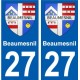 27 Léry coat of arms sticker plate stickers city