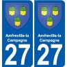 27 de Léry escudo de armas de la etiqueta engomada de la placa de pegatinas de la ciudad