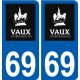 69 Vaux-en-Beaujolais logo autocollant plaque stickers ville