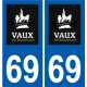 69 Vaux-en-Beaujolais logo autocollant plaque stickers ville