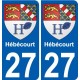 27 Léry blason autocollant plaque stickers ville