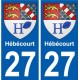 27 de Léry escudo de armas de la etiqueta engomada de la placa de pegatinas de la ciudad