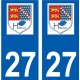 27 Léry logo autocollant plaque stickers ville
