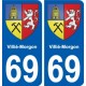 69 Villié-Morgon blason autocollant plaque stickers ville