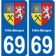 69 Villié-Morgon coat of arms sticker plate stickers city