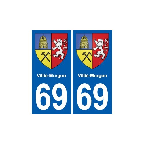 69 Villié-Morgon coat of arms sticker plate stickers city