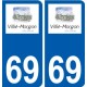 69 Villié-Morgon logo autocollant plaque stickers ville