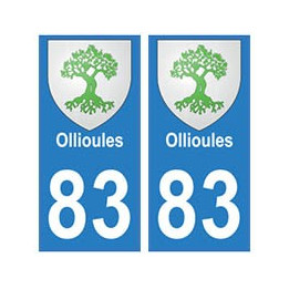 83 Ollioules autocollant plaque immatriculation ville