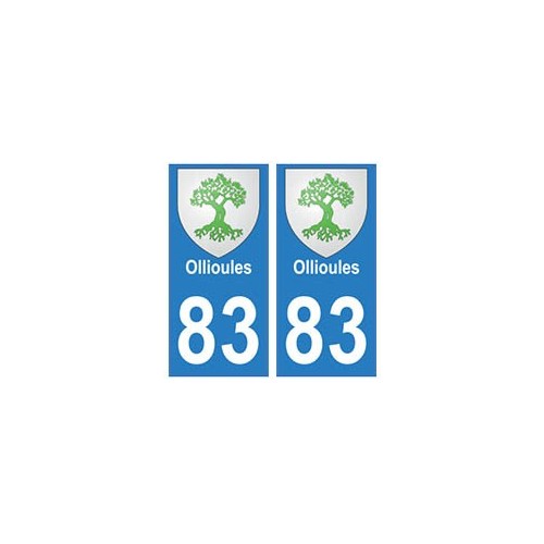 83 Ollioules autocollant plaque immatriculation ville