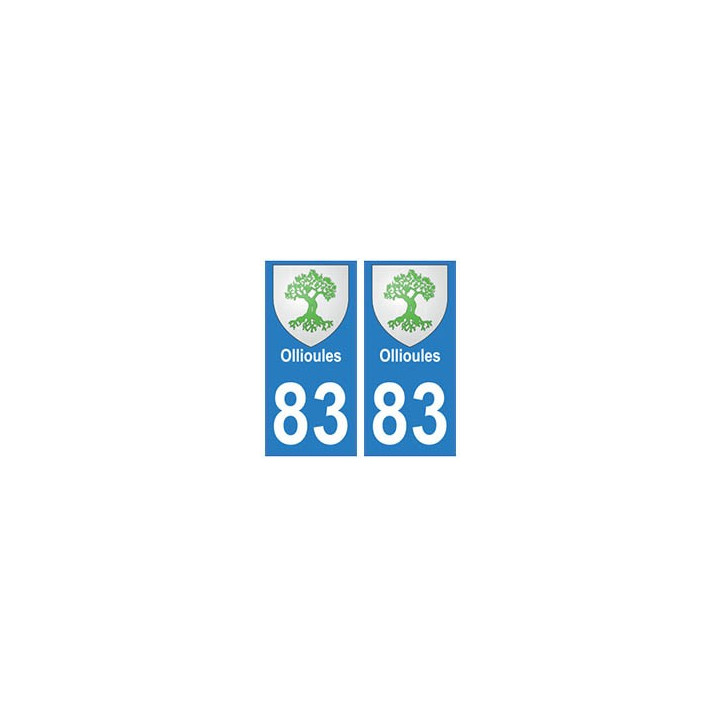 83 Ollioules autocollant plaque immatriculation ville