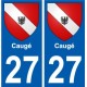 27 Léry blason autocollant plaque stickers ville