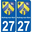 27 Léry blason autocollant plaque stickers ville