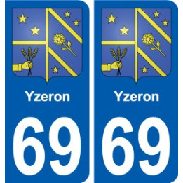 69 Yzeron wappen aufkleber typenschild aufkleber stadt