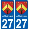 27 de Léry escudo de armas de la etiqueta engomada de la placa de pegatinas de la ciudad