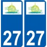 27 Léry logo autocollant plaque stickers ville