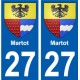 27 Léry blason autocollant plaque stickers ville