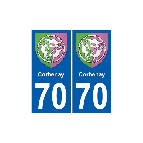 70 Corbenay blason autocollant plaque stickers ville