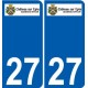 27 de Léry logotipo de la etiqueta engomada de la placa de pegatinas de la ciudad