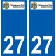 27 Léry logo autocollant plaque stickers ville