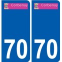 70 Corbenay logo autocollant plaque stickers ville