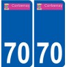 70 Corbenay logo autocollant plaque stickers ville