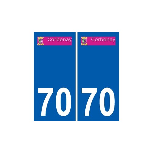 70 Corbenay logo autocollant plaque stickers ville
