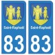 83 Saint-Raphaël autocollant plaque immatriculation ville