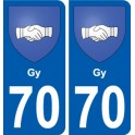 70 Gy blason autocollant plaque stickers ville