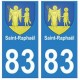 83 Saint-Raphael sticker plate registration city
