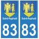 83 Saint-Raphaël autocollant plaque immatriculation ville