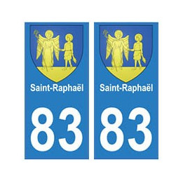 83 Saint-Raphaël autocollant plaque immatriculation ville