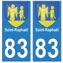 83 Saint-Raphaël autocollant plaque immatriculation ville