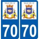 70 Gy logo autocollant plaque stickers ville