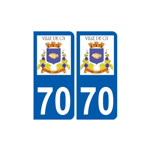 70 Gy logo autocollant plaque stickers ville