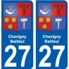 27 Léry blason autocollant plaque stickers ville