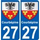 27 de Léry escudo de armas de la etiqueta engomada de la placa de pegatinas de la ciudad