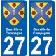 27 Léry blason autocollant plaque stickers ville