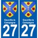 27 Léry blason autocollant plaque stickers ville