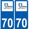 70 Pesmes logo autocollant plaque stickers ville