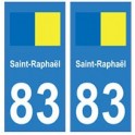 83 Saint-Raphaël logo autocollant plaque immatriculation ville