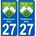 27 Léry blason autocollant plaque stickers ville