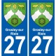 27 Léry blason autocollant plaque stickers ville