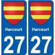 27 Léry blason autocollant plaque stickers ville