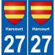 27 Léry blason autocollant plaque stickers ville