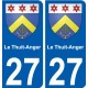 27 Léry blason autocollant plaque stickers ville