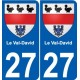 27 de Léry escudo de armas de la etiqueta engomada de la placa de pegatinas de la ciudad