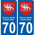 70 Scey-sur-Saône-et-Saint-Albin blason autocollant plaque stickers ville