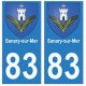 83 Sanary-sur-Mer autocollant plaque immatriculation ville