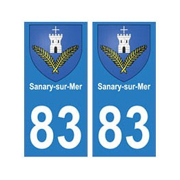 83 Sanary-sur-Mer autocollant plaque immatriculation ville