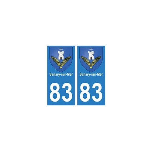 83 Sanary-sur-Mer autocollant plaque immatriculation ville